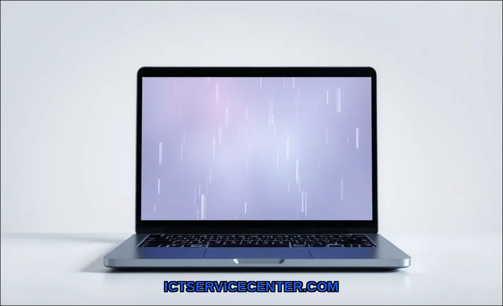 Clean vector illustration of laptop screen flicker
