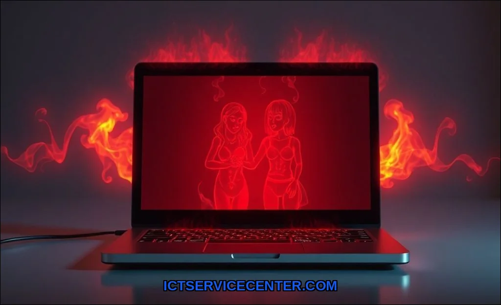 Clean vector illustration of laptop shuts down due