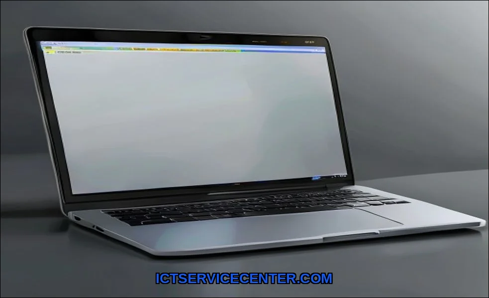 Clean vector illustration of laptop stuck on start