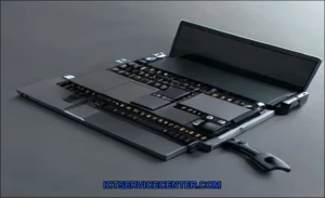 Clean vector illustration of laptop usb ports not