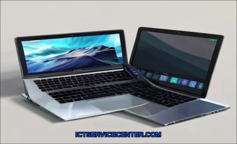 Clean vector illustration of laptop vs tablet vs d
