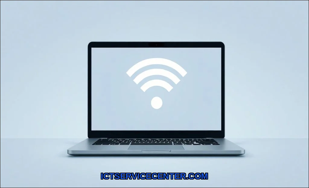 Clean vector illustration of laptop wifi not conne
