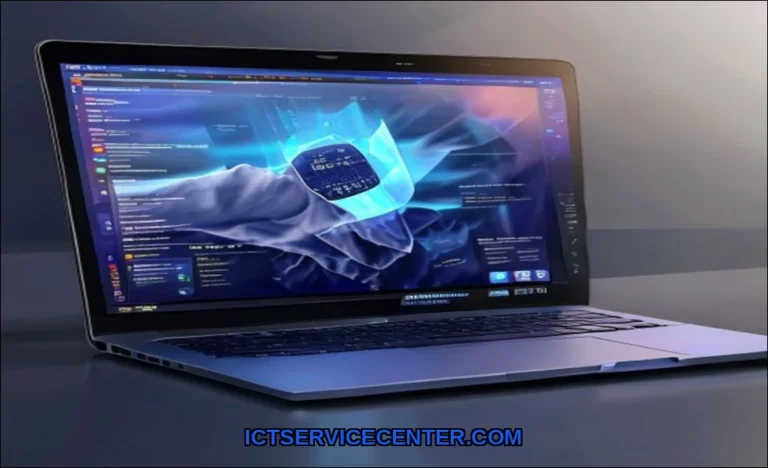 Clean vector illustration of laptop windows update