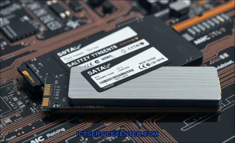 Clean vector illustration of nvme vs sata ssd