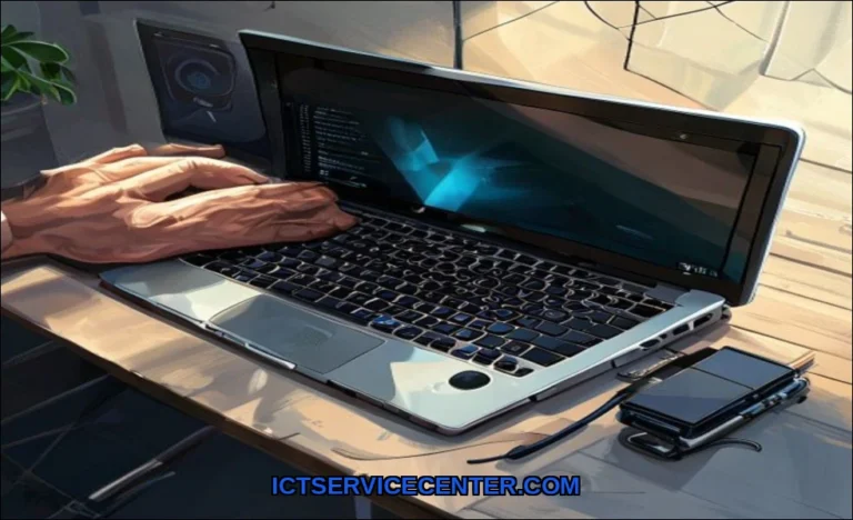 Clean vector illustration of repair laptop vs repl