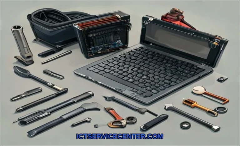 Clean vector illustration of tools needed for lapt