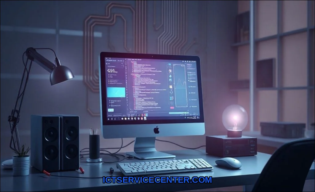 Clean vector illustration of a computer and how do