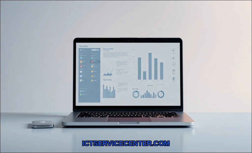 Clean vector illustration of a laptop and how does