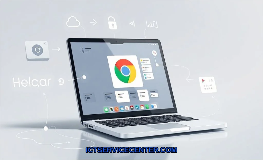 Clean vector illustration of chromebook and how it