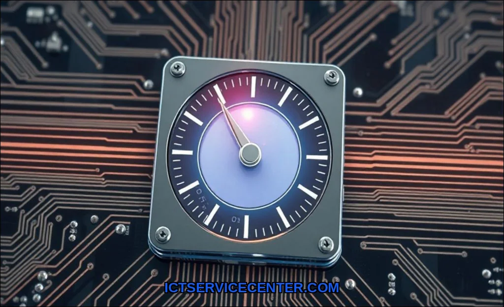 Clean vector illustration of clock speed in cpu