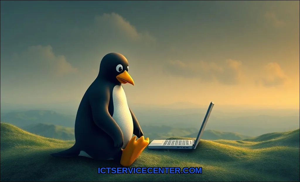 Clean vector illustration of linux and who should 