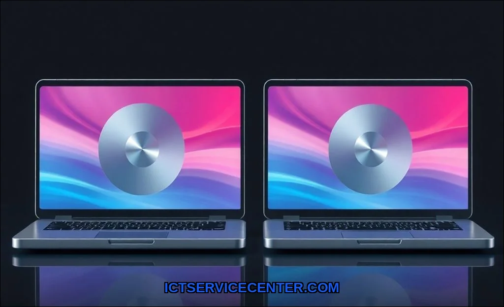 Clean vector illustration of ssd vs hdd in laptops