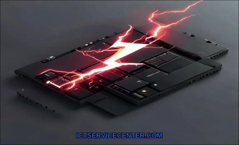 Clean vector illustration of thunderbolt port lapt