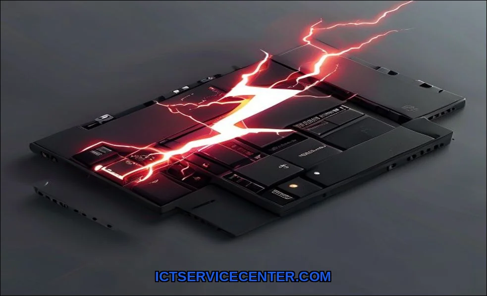 Clean vector illustration of thunderbolt port lapt