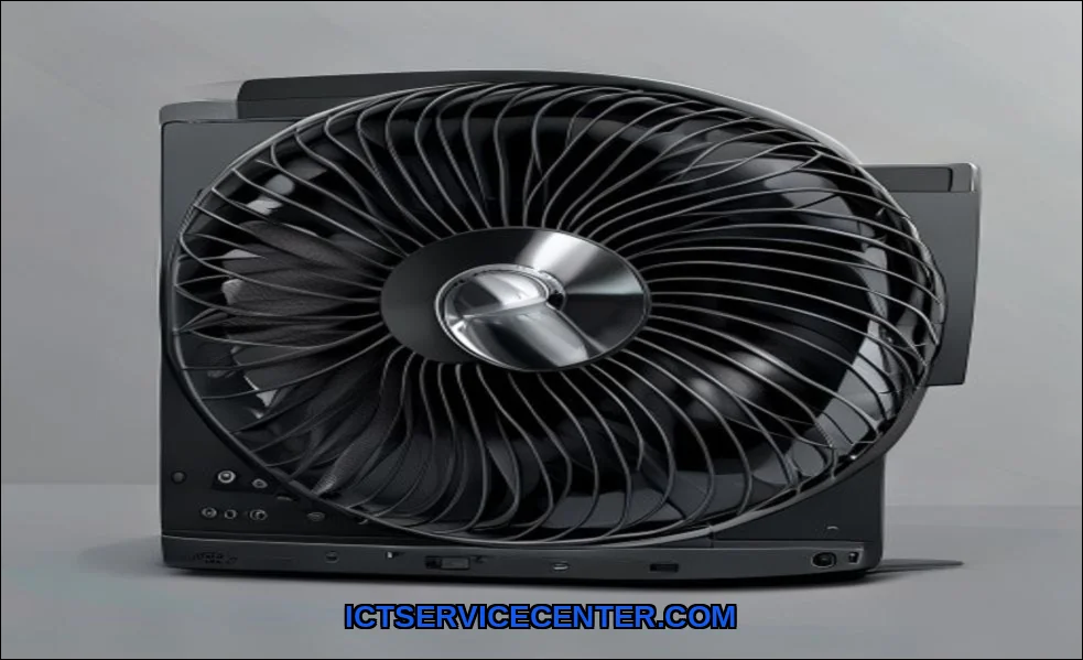 Clean vector illustration of why laptop fan is so 