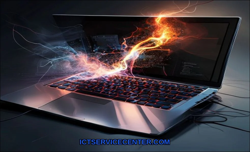 Clean vector illustration of why laptop overheats 