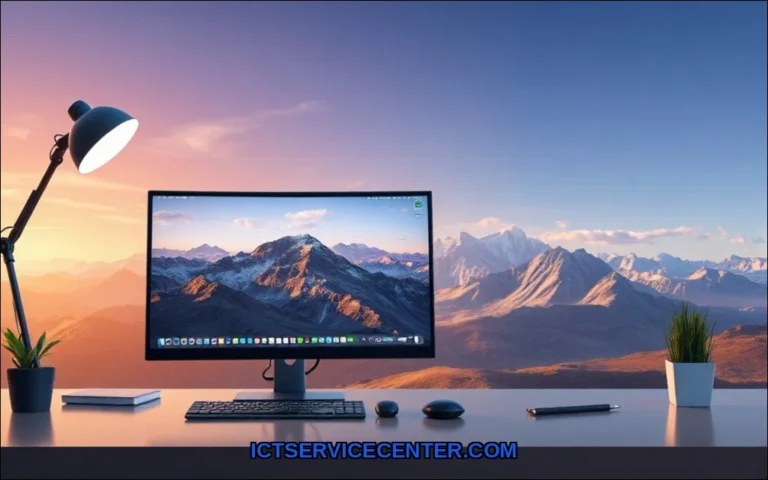 Clean vector illustration of advantages of desktop