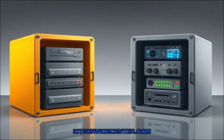 Clean vector illustration of external storage vs i