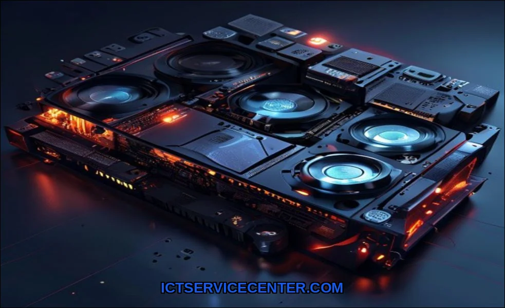 Clean vector illustration of gaming gpu vs worksta