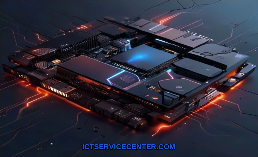 Clean vector illustration of intel vs amd desktop 
