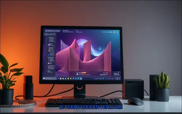 Clean vector illustration of main parts of a deskt