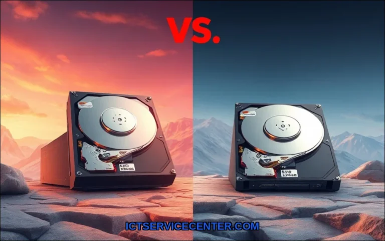 Clean vector illustration of ssd vs hdd for deskto