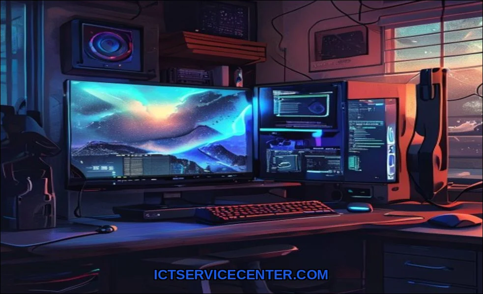 Clean vector illustration of upgrade pc vs buy new