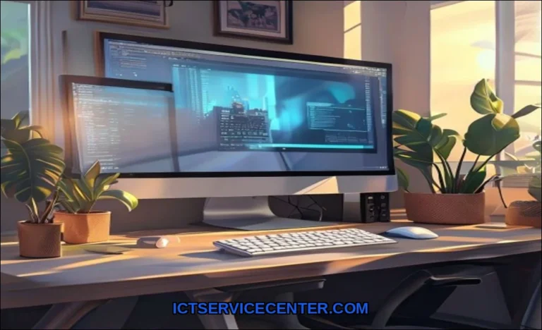 Clean vector illustration of a desktop computer