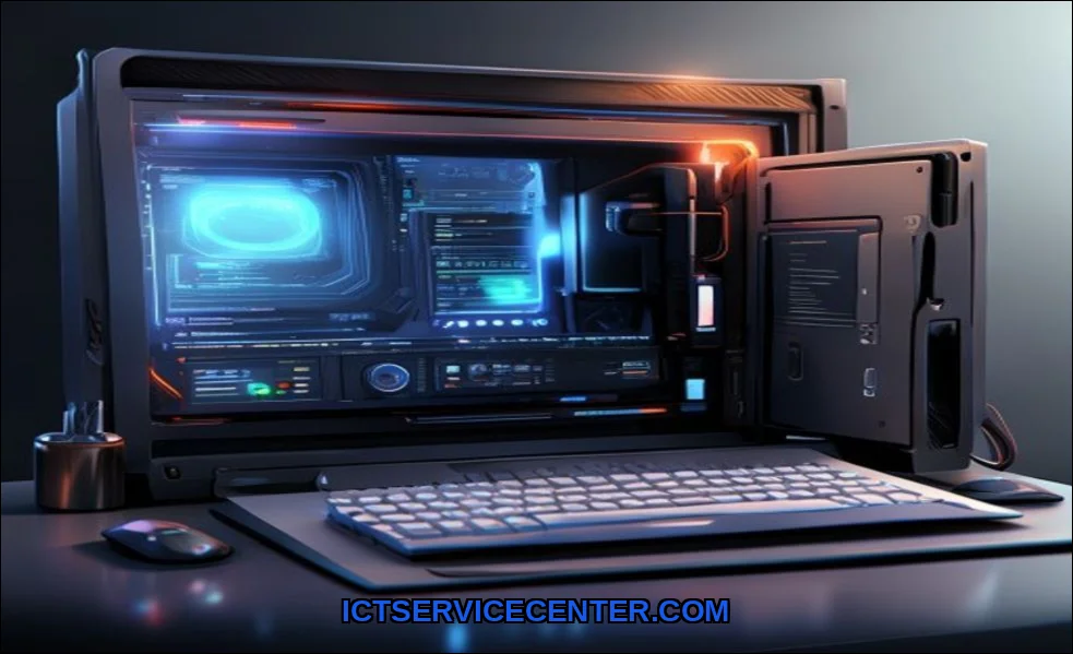 Clean vector illustration of bios in desktop compu