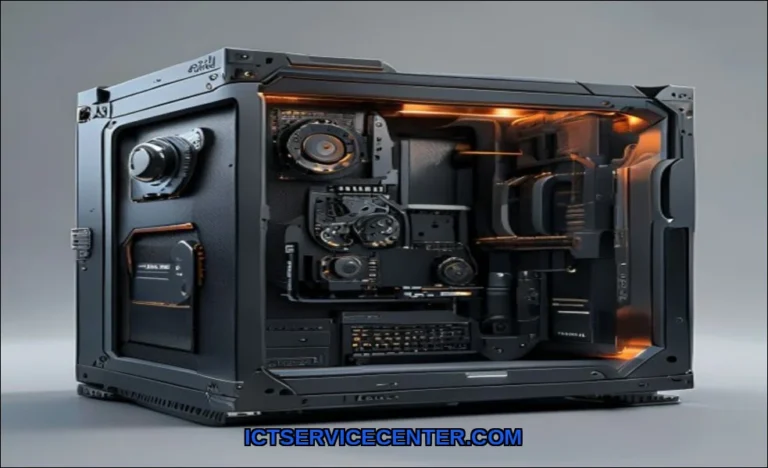 Clean vector illustration of computer case cabinet