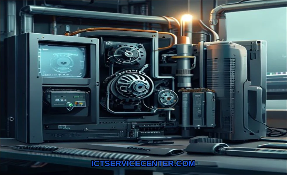 Clean vector illustration of cooling system in des