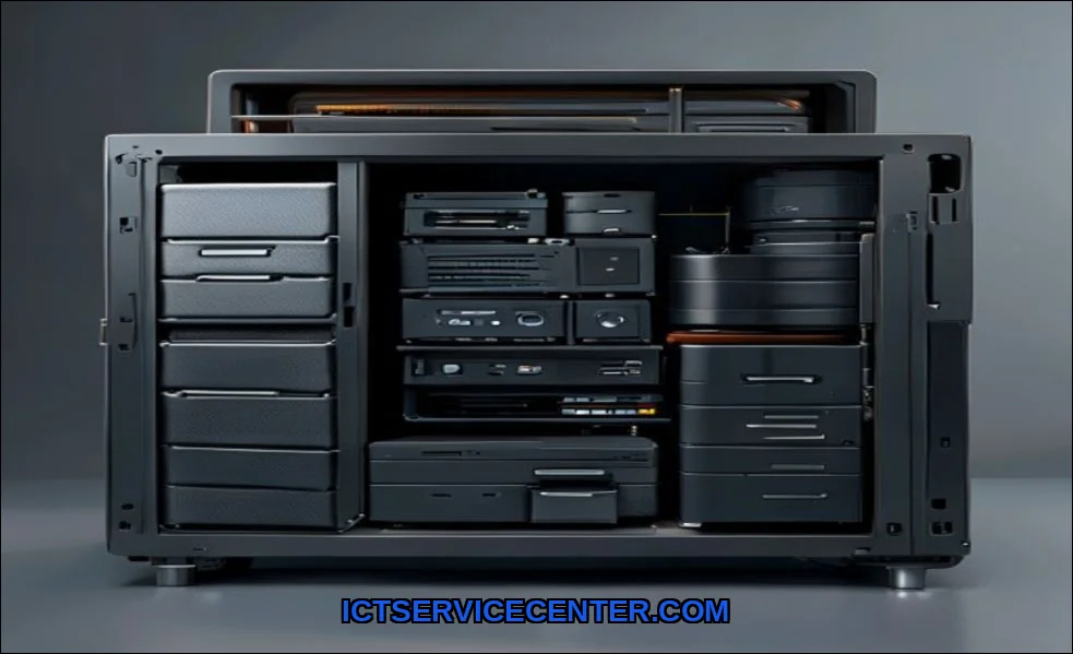 Clean vector illustration of storage in desktop pc